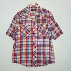 Lincoln Outfitters Plaid Pearl Snap Short Sleeve Shirt Large